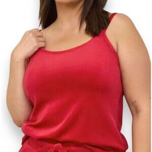 Torrid 4X Sleep Red Velvet Camisole Tank Top Soft Lounge Pajama Sleepwear Cozy